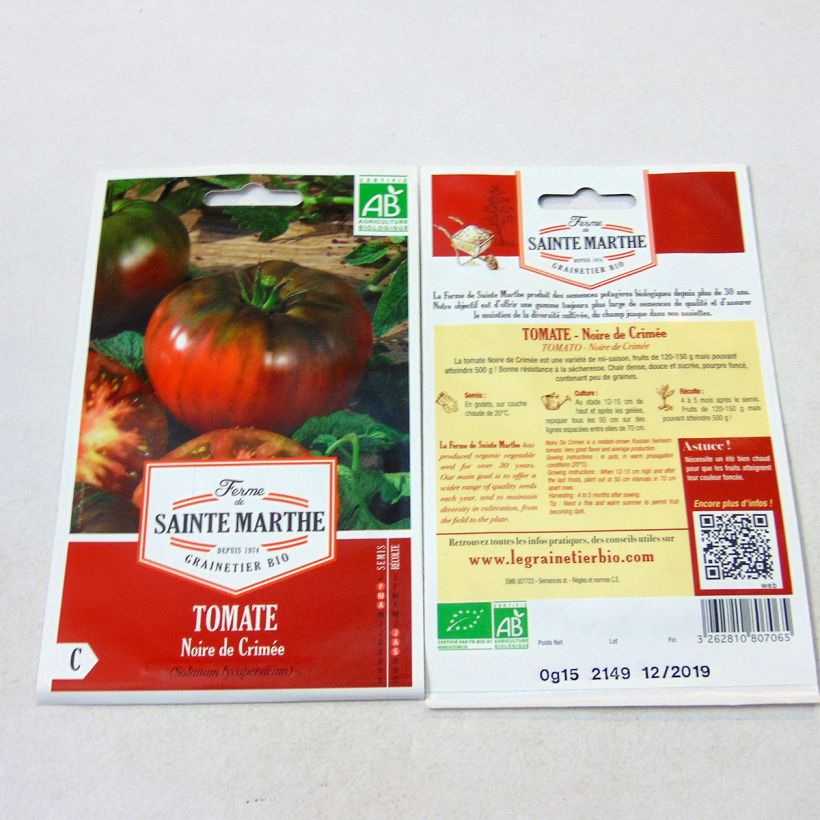 Exemple de spécimen de Tomate Noire de Crimée Bio - Ferme de Sainte Marthe Graines tel que livré