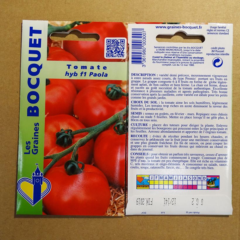 Exemple de spécimen de Tomate Paola F1 - Tomate grappe tel que livré