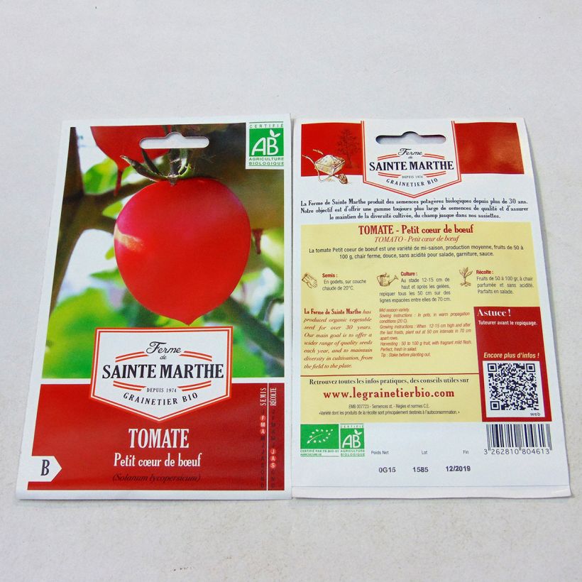 Exemple de spécimen de Tomate Petit Coeur de Boeuf Bio - Ferme de Sainte Marthe tel que livré