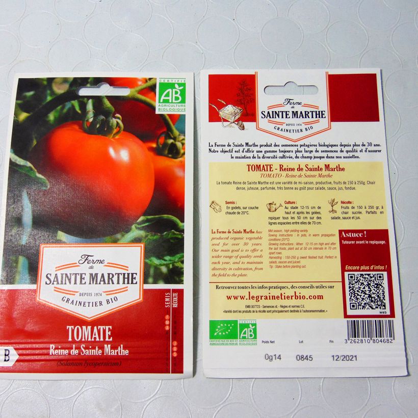 Exemple de spécimen de Tomate Reine de Sainte-Marthe Bio - Ferme de Sainte Marthe Graines tel que livré