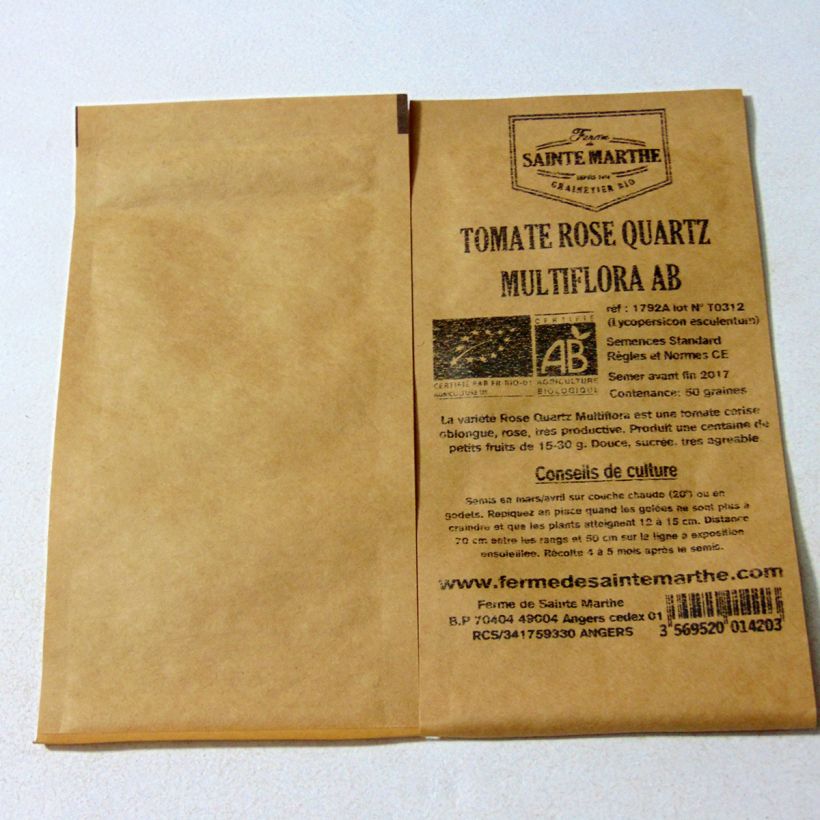 Exemple de spécimen de Tomate Rose Quartz Multiflora Bio - Ferme de Sainte Marthe Graines tel que livré