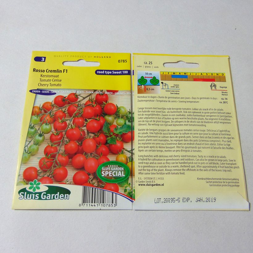 Exemple de spécimen de Tomate Rosso Cremlin F1 - Tomate-cerise Graines tel que livré