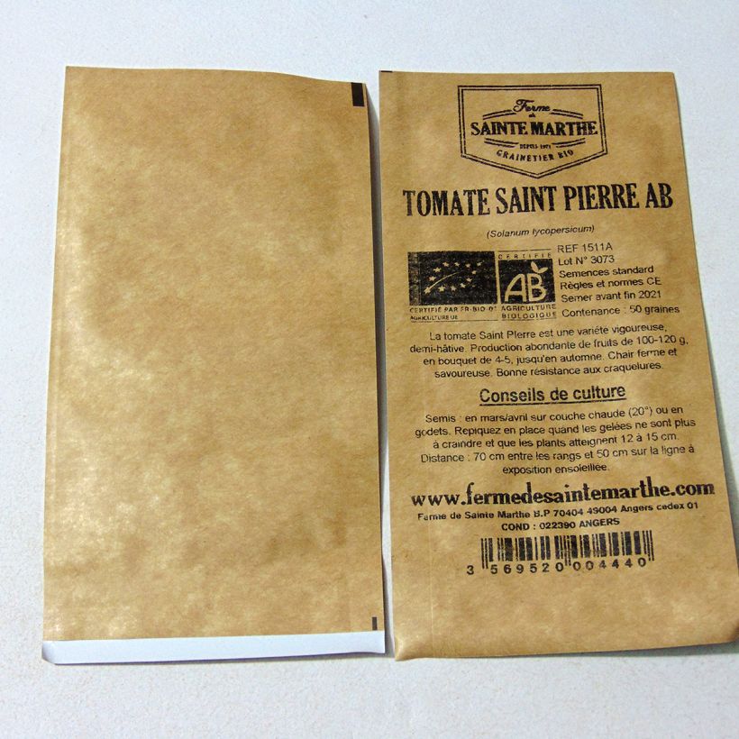 Exemple de spécimen de Tomate Saint Pierre Bio Graines tel que livré