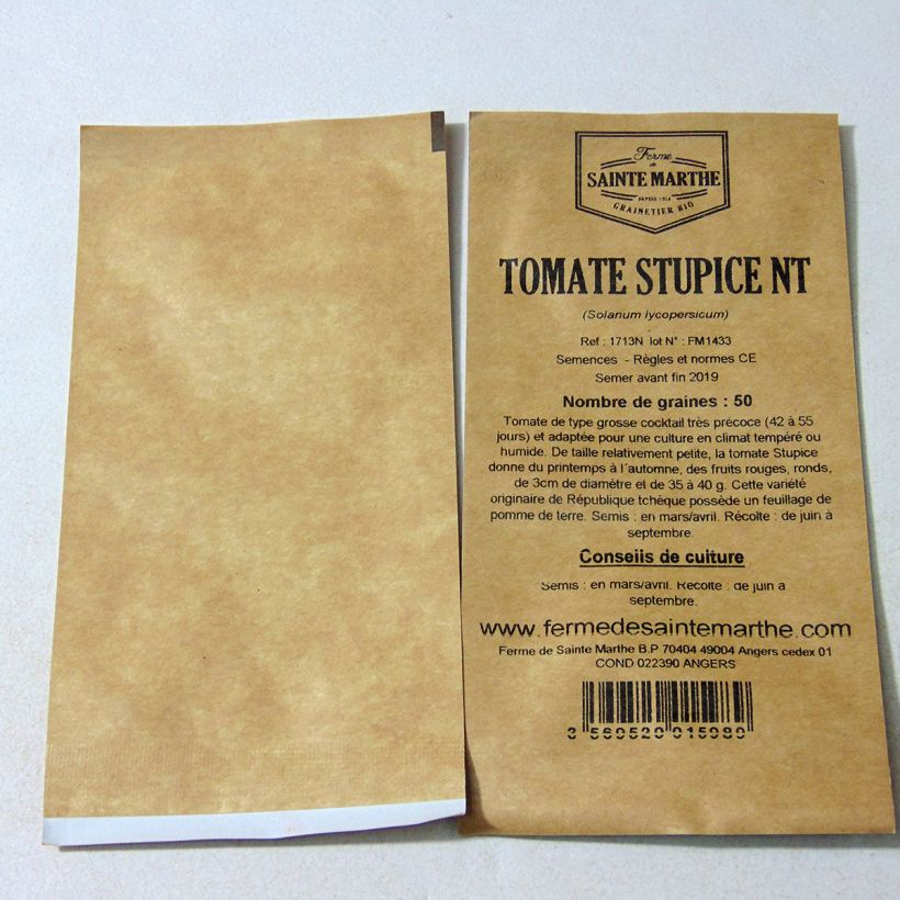 Exemple de spécimen de Tomate Stupice NT - Ferme de Sainte Marthe Graines tel que livré
