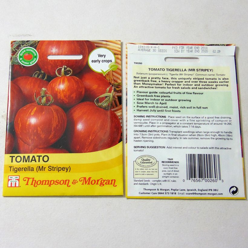 Exemple de spécimen de Tomate Tigerella tel que livré
