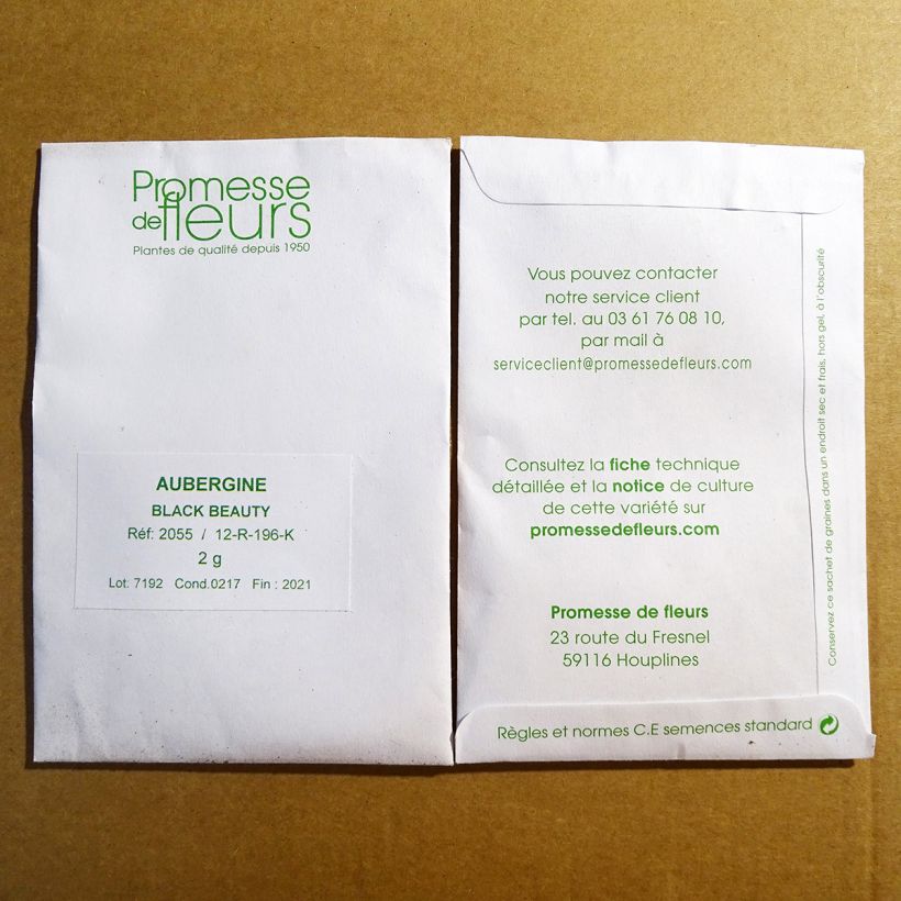 Exemple de spécimen de Aubergine Black Beauty - Oeuf végétal le sachet de +/- 400 graines (minimum 2g) tel que livré