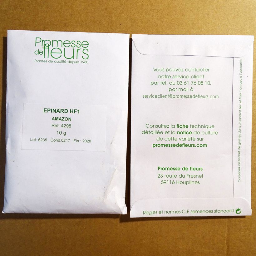 Exemple de spécimen de Epinard Amazon F1 - Spinachia oleracea le sachet de 700 graines (10g) tel que livré