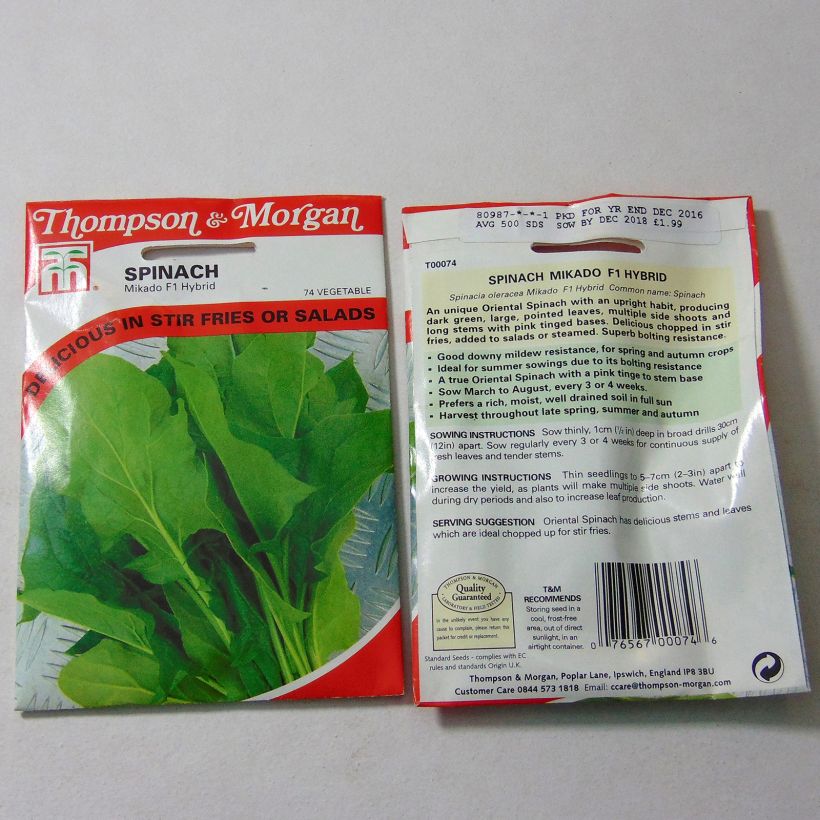 Exemple de spécimen de Epinard Mikado F1 le sachet de 500 graines tel que livré