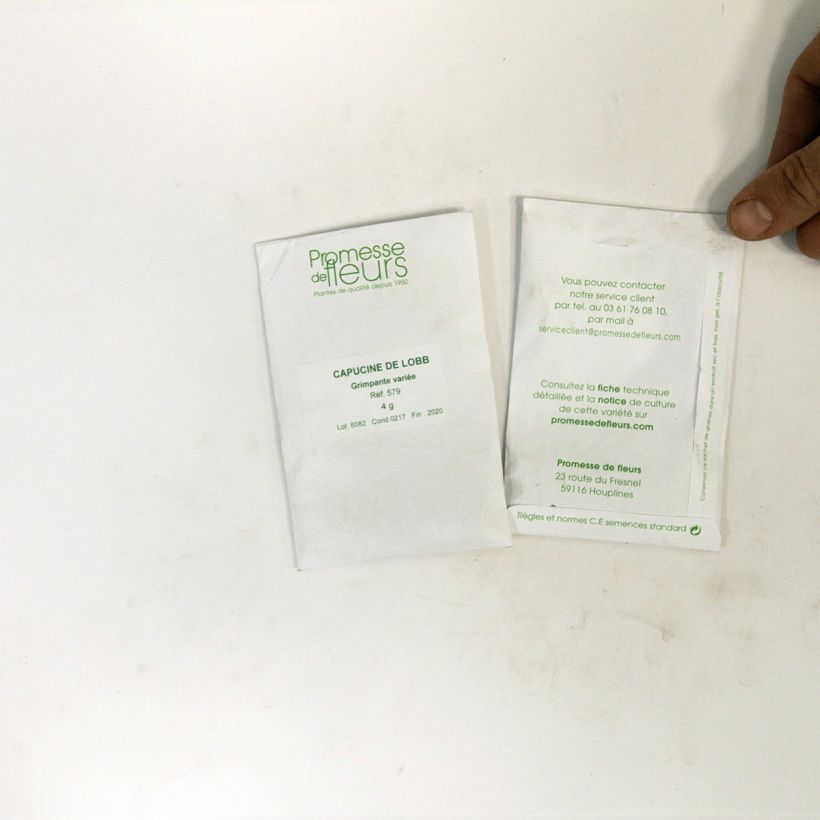 Exemple de spécimen de Graines de Capucine grimpante à fleurs doubles - Tropaeolum majus le sachet de 35 graines (5g) tel que livré
