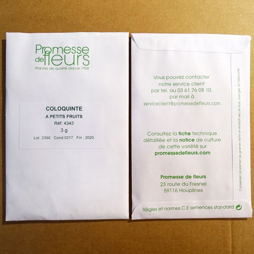 Exemple de spécimen de Graines de Coloquintes à petit fruits - Cucurbita pepo le sachet de +/- 50 graines (minimum 3g) tel que livré