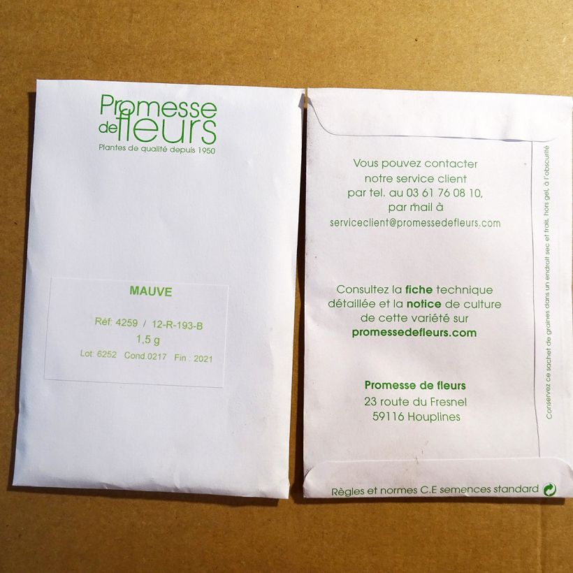 Exemple de spécimen de Graines de Malva sylvestris - Grande Mauve, Mauve des bois le sachet de +/- 450 graines (minimum 1,5g) tel que livré