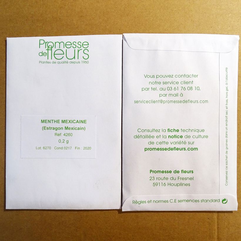 Exemple de spécimen de Menthe mexicaine ou Estragon espagnol - Tagete lucida le sachet de 150 graines (minimum 0,2g) tel que livré