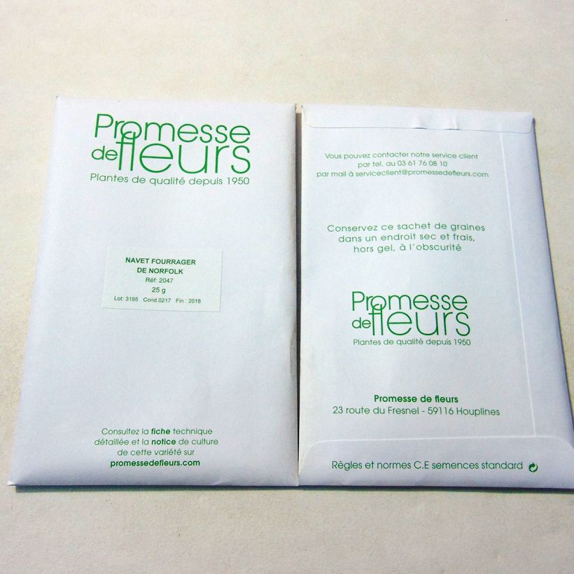 Exemple de spécimen de Navet Fourrager de Norfolk Collet Rouge - Brassica rapa le sachet de 10000 graines (25g) tel que livré
