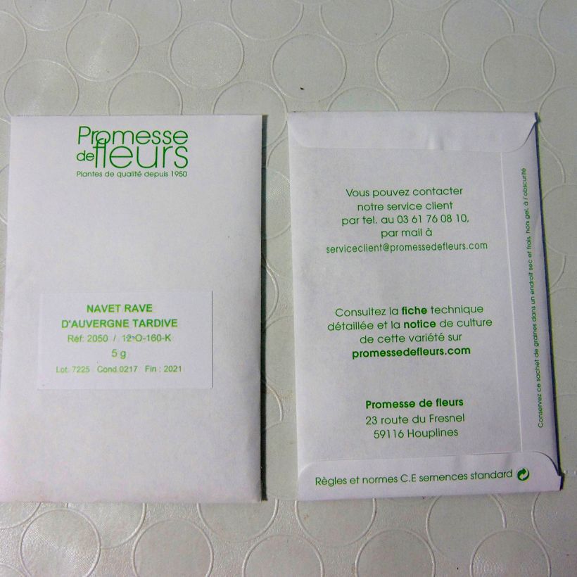 Exemple de spécimen de Navet Rave d'Auvergne Tardif - Brassica rapa le sachet de 2000 graines (minimum 5g) tel que livré