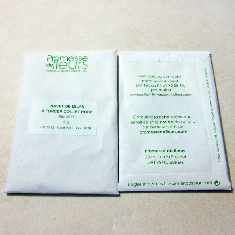 Exemple de spécimen de Navet à Forcer Collet Rose - Brassica rapa le sachet de +/- 2000 graines (minimum 5g) tel que livré