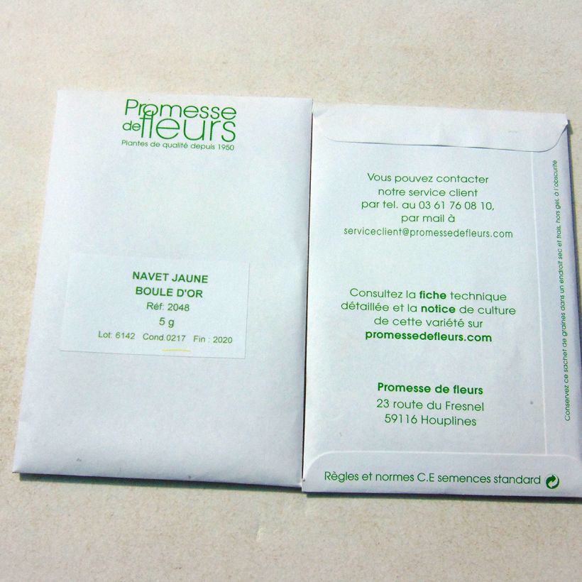 Exemple de spécimen de Navet jaune Boule d'Or - Brassica rapa le sachet de 2000 graines (minimum 5g) tel que livré