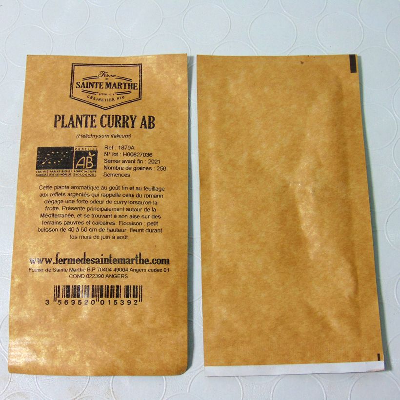 Exemple de spécimen de Plante Curry ou Helichryse Bio - Ferme de Sainte Marthe le sachet de 250 graines tel que livré