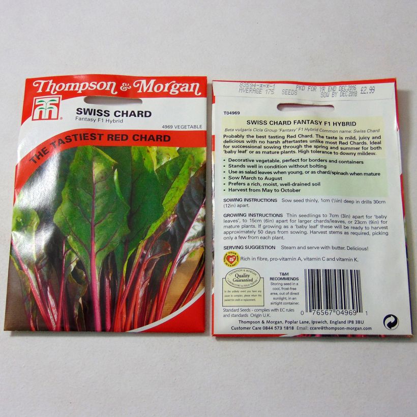 Exemple de spécimen de Poirée Fantasy le sachet de 175 graines tel que livré