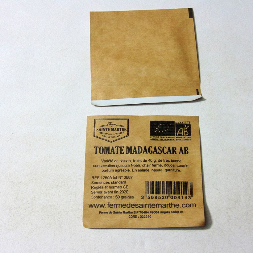 Exemple de spécimen de Tomate Madagascar Bio - Ferme de Sainte Marthe le sachet de 50 graines tel que livré