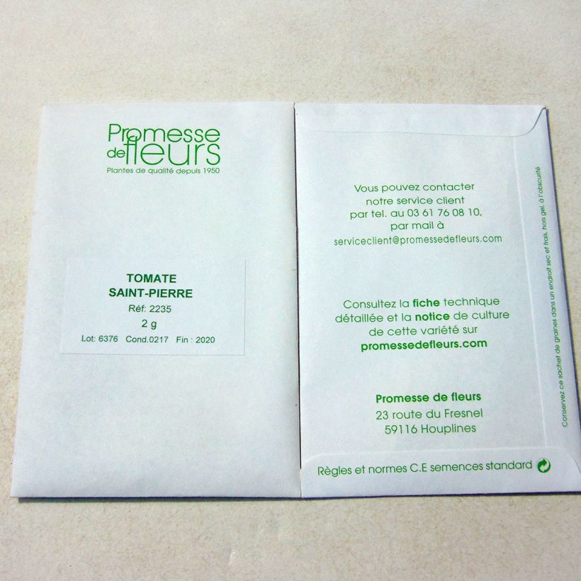 Exemple de spécimen de Tomate Saint Pierre - Solanum lycopersicum  le sachet de 700 graines (2g) tel que livré