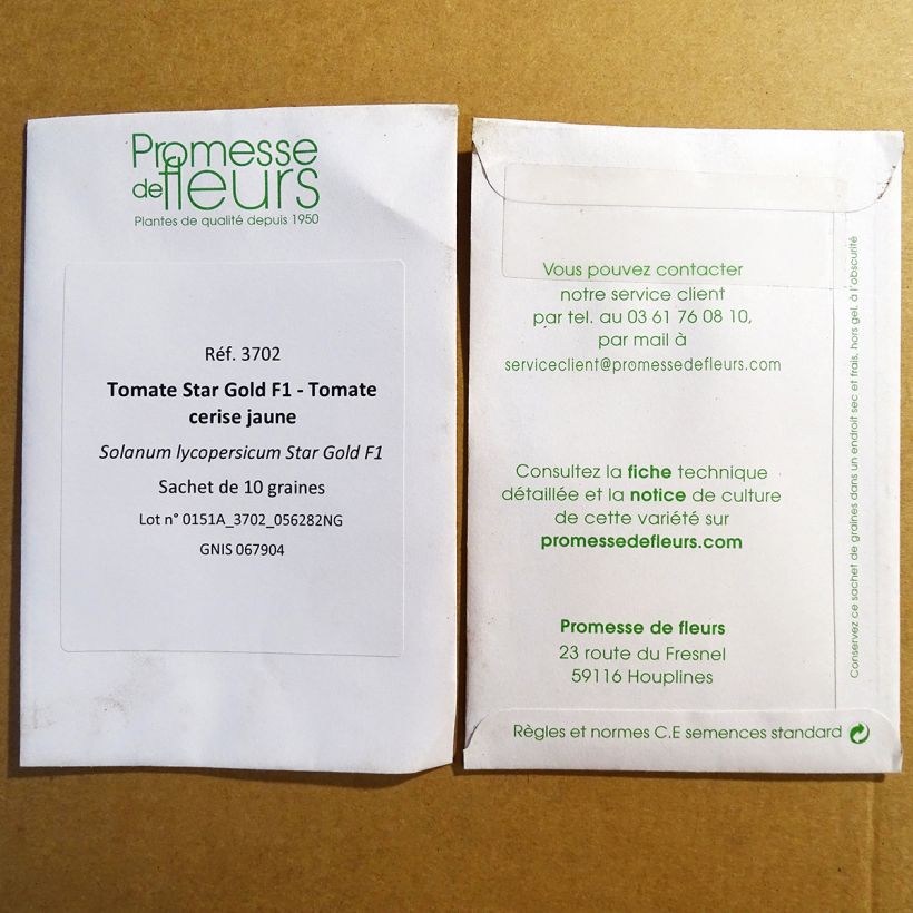 Exemple de spécimen de Tomate Star Gold F1 - Tomate cerise jaune le sachet de 10 graines tel que livré
