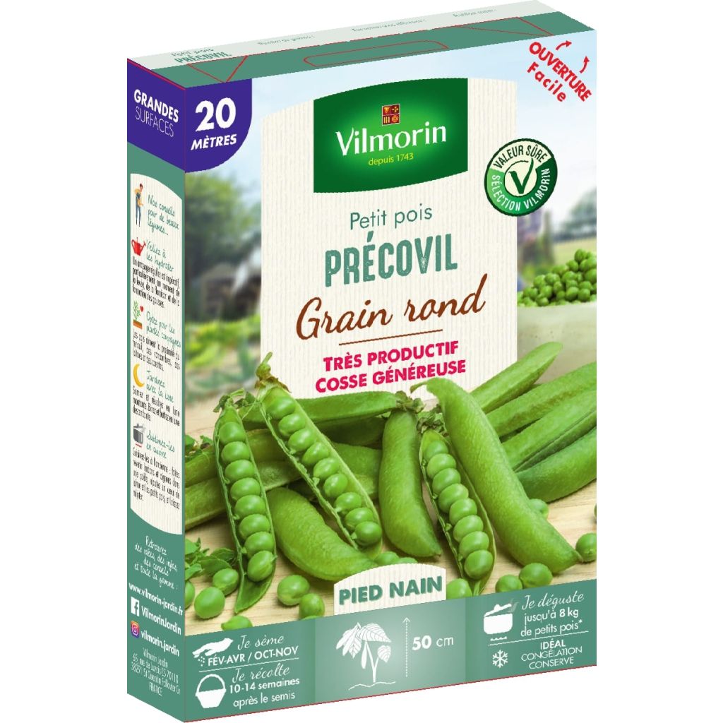 Pois nain Précovil à grain rond (Création Vilmorin) - Vilmorin