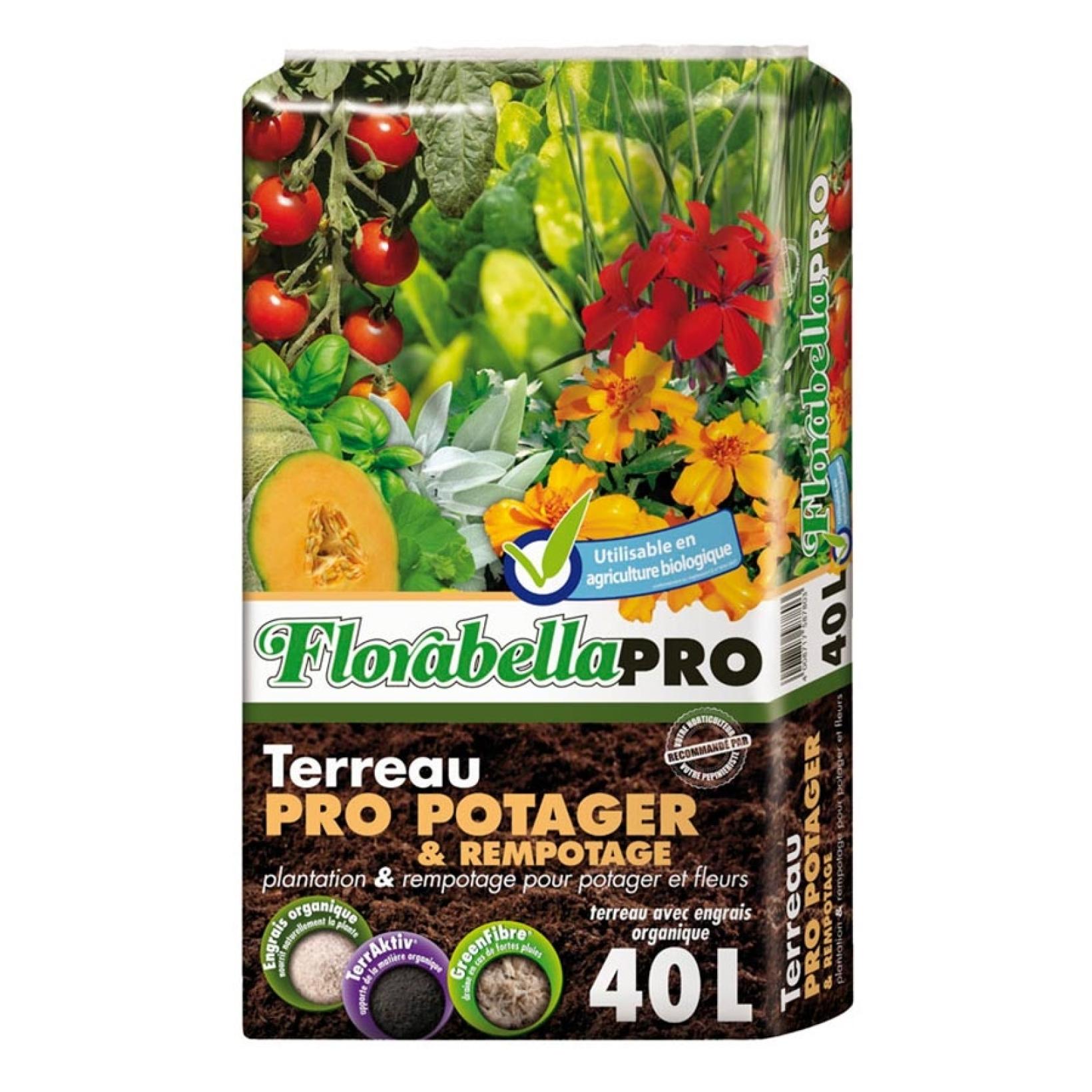 Terreau Florabella Pro Horticole KLASMANN - Sac 40L Pour Toutes Cultures, Facile à épandre - 6