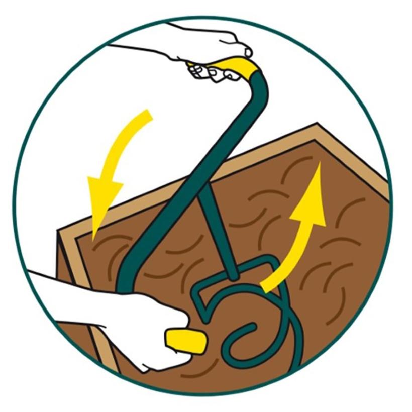 Aérateur De Compost Leborgne Naturovert - Guidon S, Dents Profilées - Écologique Et Ergonomique